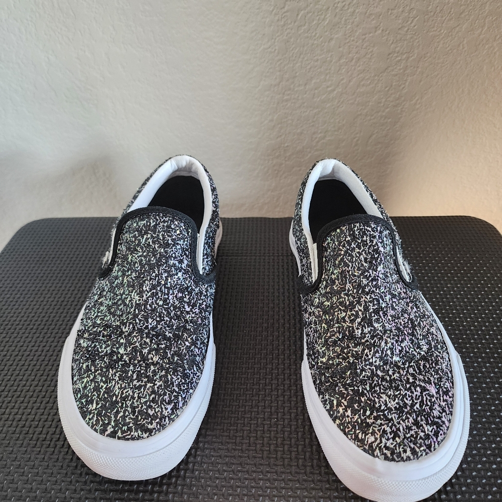 Vans Classic Slip On - Black Glitter Party - Women's 7